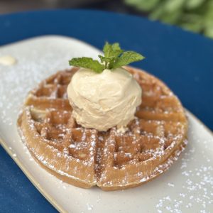 Cinnamon Waffle With Ice Cream